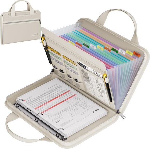 Tamfile Handbags - Tamfile Fireproof Accordion File Folder with Handle, Document Organizer Expandin